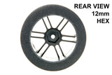 BSR F2625-D Drag Foam Tires (Black) (2) (26mm Wide) (25 Shore) w/12mm Hex w/Free Stickers