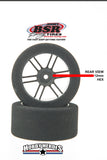 BSR F2625-D Drag Foam Tires (Black) (2) (26mm Wide) (25 Shore) w/12mm Hex w/Free Stickers