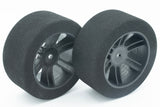 BSR Racing BSRF3200-X-D 1/10 Drag X Compound Foam Tires 32mm Black Rim (2)