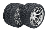 Sweep Racing Terrain Crusher Off Road Belted Silver Chrome Monster Truck Rubber Tires (2) SWSRC1002S