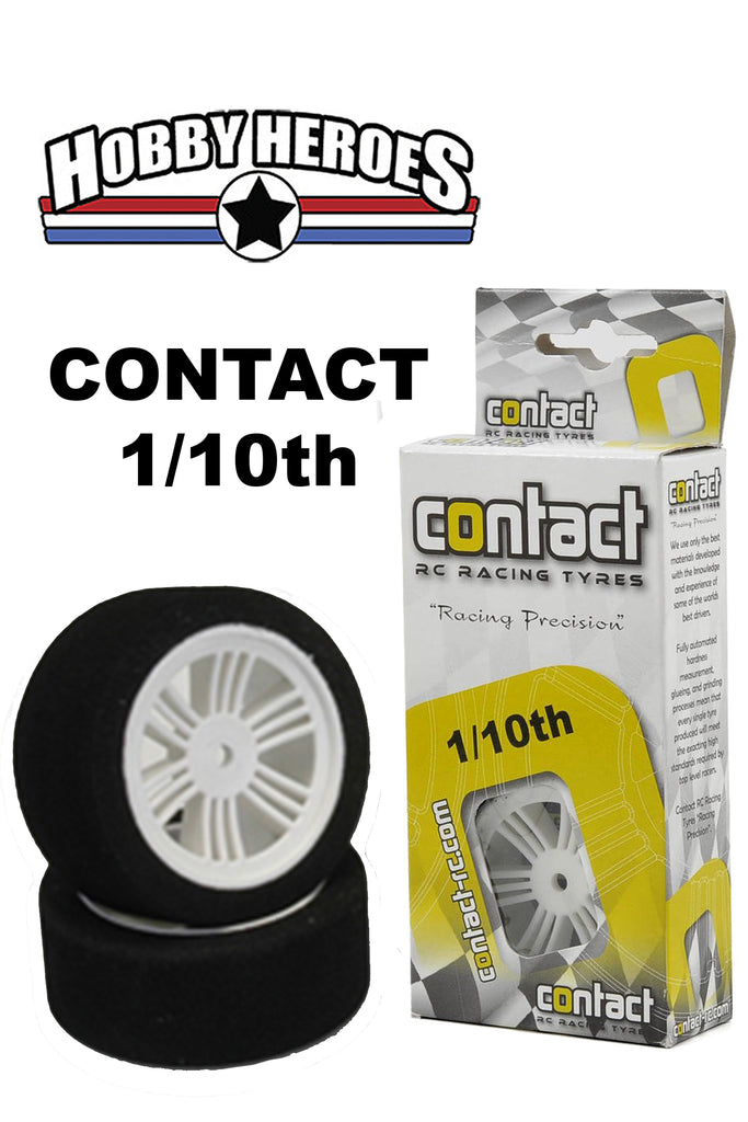 CONJ11504 Contact 1/10 Rear 30mm Damp Shore Nylon Rim On Road Foam Tires (2)