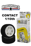 CONJ11504 Contact 1/10 Rear 30mm Damp Shore Nylon Rim On Road Foam Tires (2)