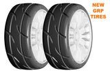 GRP GTH03-XB1x2 1:8 GT New Treaded UltraSoft (4) White 20 Spoke Rubber Tires