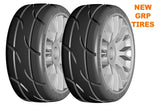 GRP GTK03-XM5x2 1:8 GT New Treaded Medium (4) Silver 20 Spoke Rubber Tires