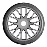 GRP GTK03-XM5x2 1:8 GT New Treaded Medium (4) Silver 20 Spoke Rubber Tires