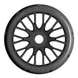 GRP GTX03-XB2 1:8 GT New Treaded ExtraSoft (2) Black 20 Spoke Rubber Tires