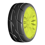 GRP GTY03-XB2x2 1:8 GT New Treaded ExtraSoft (4) Yellow 20 Spoke Rubber Tires