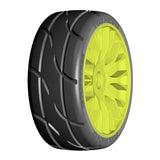 GRP GTY03-XB1x2 1:8 GT New Treaded UltraSoft (4) Yellow 20 Spoke Rubber Tires