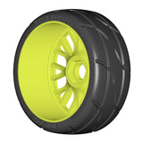 GRP GTY03-XB2x2 1:8 GT New Treaded ExtraSoft (4) Yellow 20 Spoke Rubber Tires