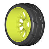 GRP GTY03-XB1x2 1:8 GT New Treaded UltraSoft (4) Yellow 20 Spoke Rubber Tires